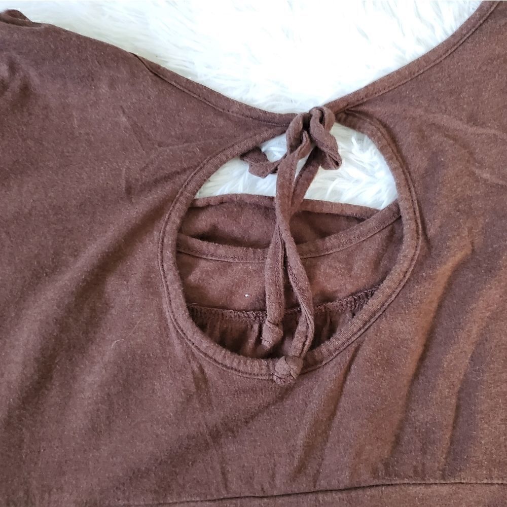 Red Rover Brown Relaxed Fit Flowy Short Sleeve Blouse Size XL - Picture 3 of 9